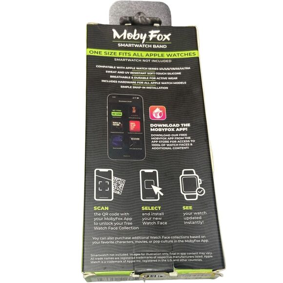 MobyFox Shockwave Green Active Band Strap for Apple Watch Samsung Sport Silicone - Picture 6 of 7